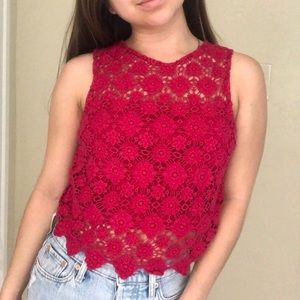 Maroon Crochet Tank